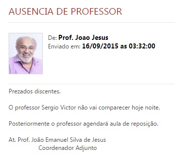 ausencia professor sergio