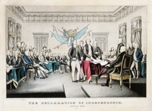  The founding fathers sign The Declaration of Independence. Photograph: Museum of the City of New York/Corbis